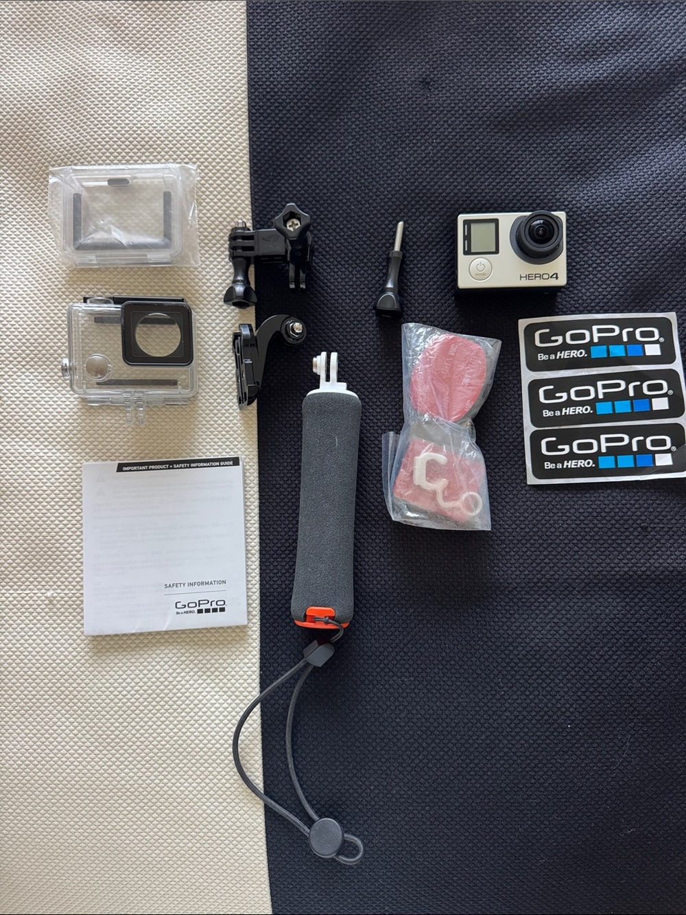 GoPro HERO4 Silver with Black Floating Grip and Clear Housings